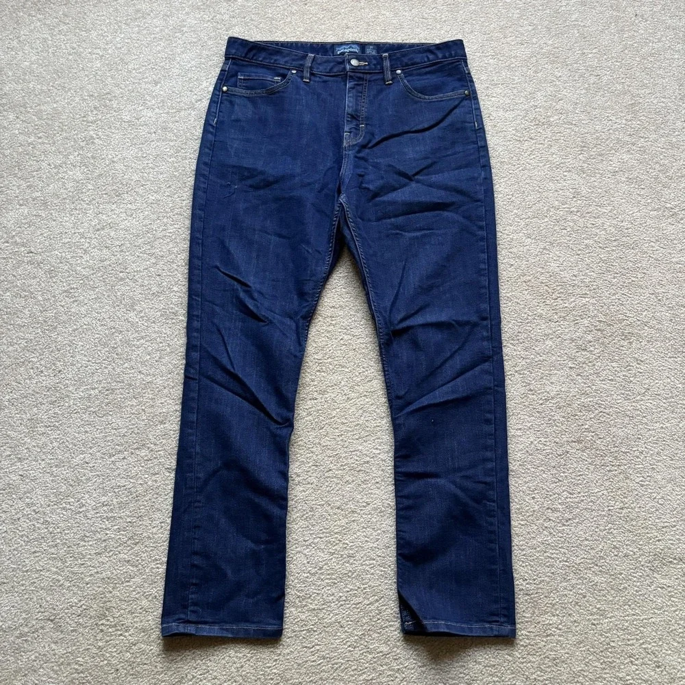 Patagonia Jeans Womens 33x28.5 Dark‎ Wash Straight Regular Organic Cotton Denim